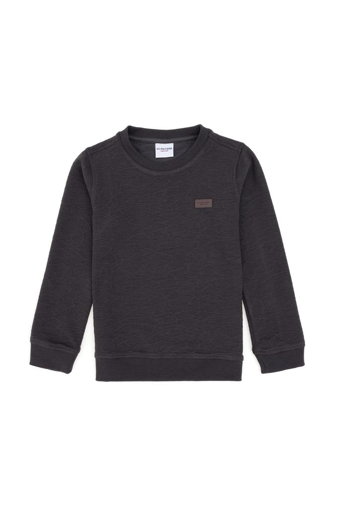 Erkek Çocuk Antrasit Bisiklet Yaka Sweatshirt