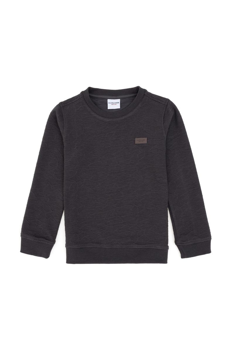 Erkek Çocuk Antrasit Bisiklet Yaka Sweatshirt