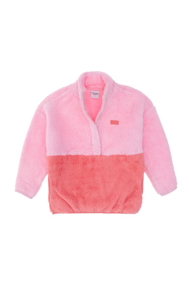 Kız Çocuk Pembe Polar Sweatshirt