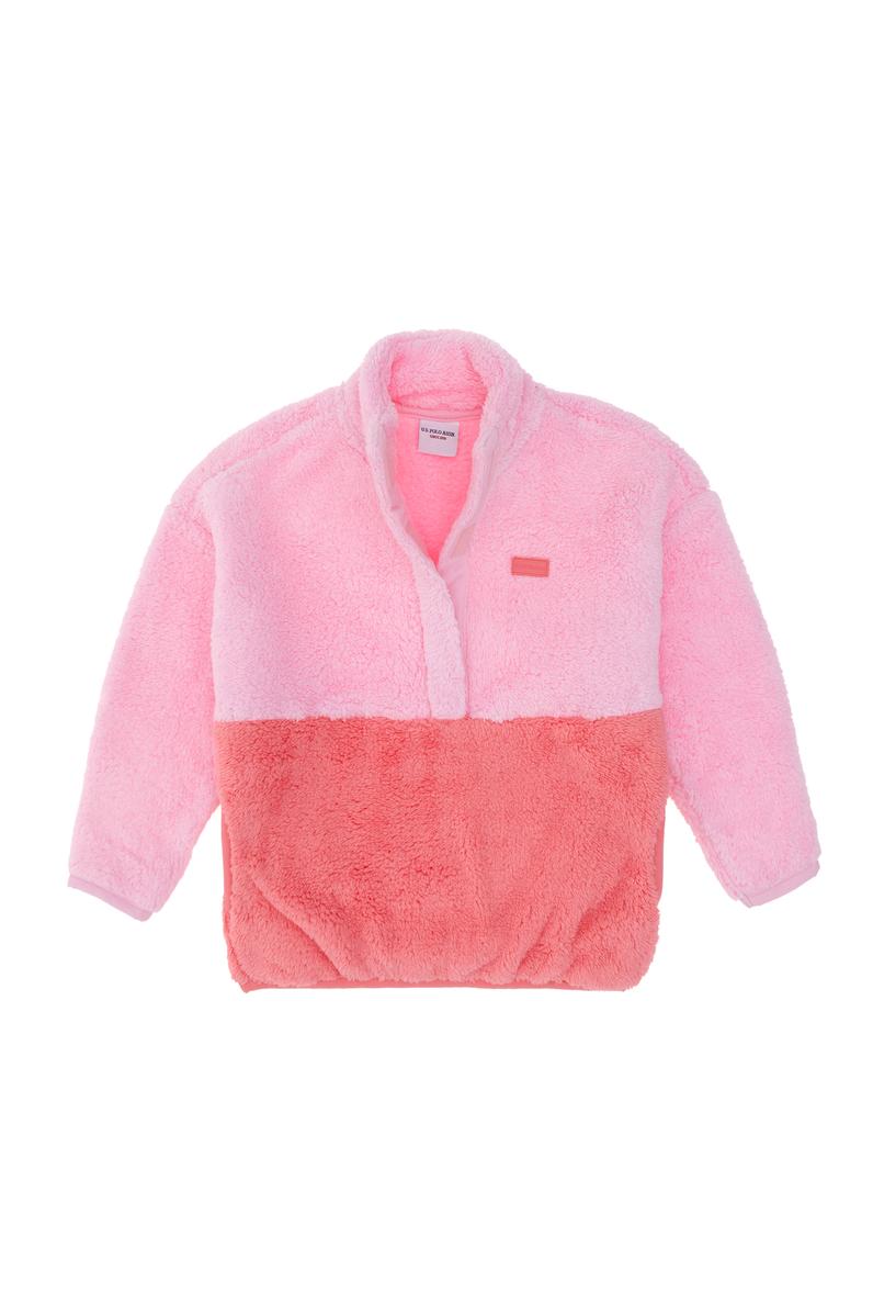 Kız Çocuk Pembe Polar Sweatshirt