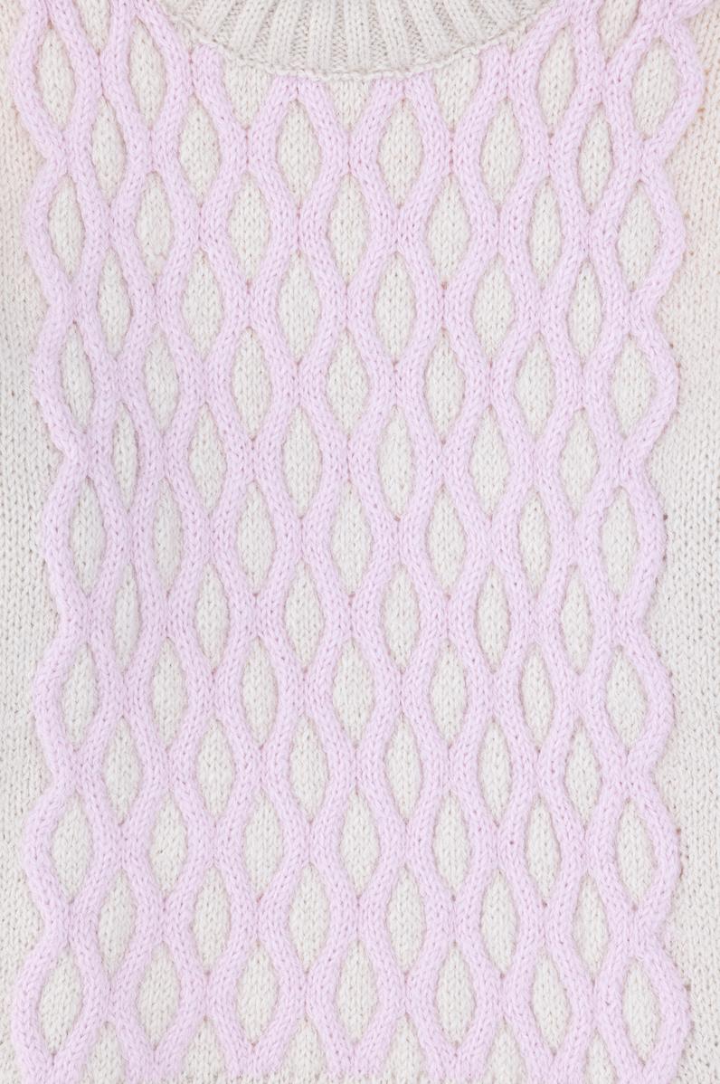 Kız Çocuk Krem Bisiklet Yaka Kazak