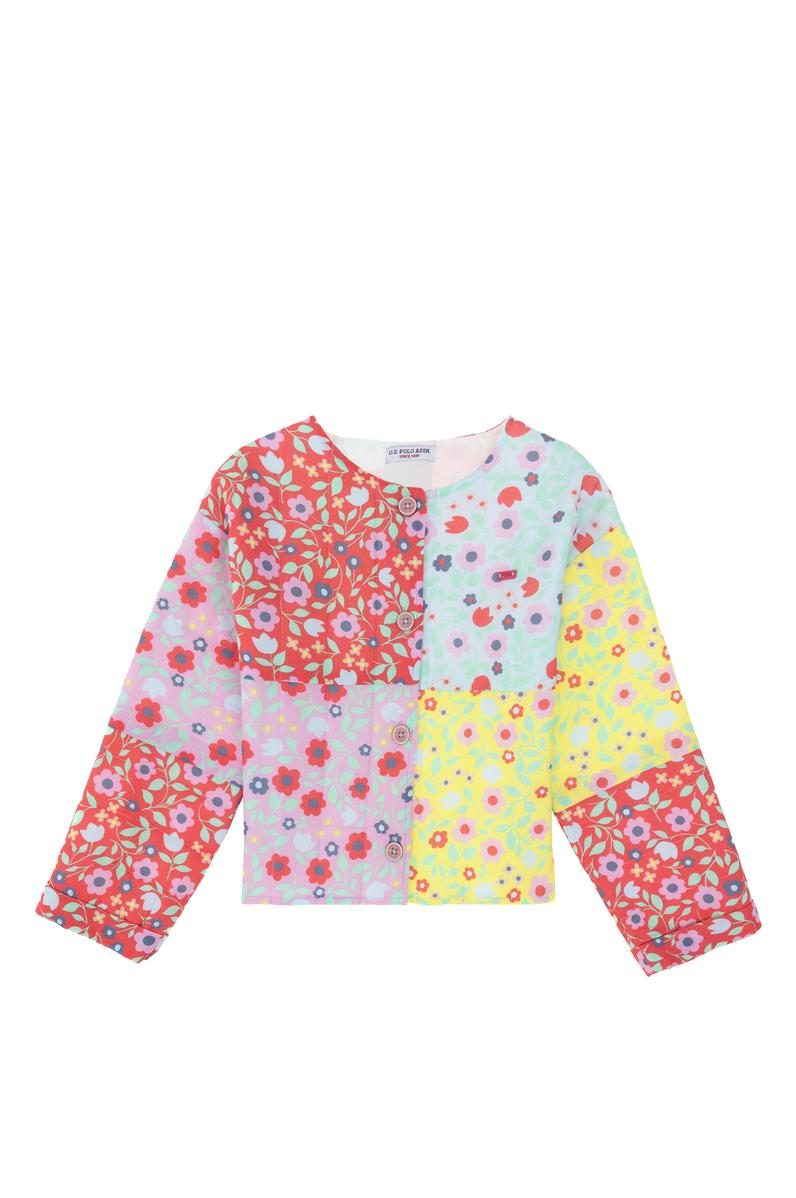 Kız Çocuk Nar Çiçeği Uzun Kollu Gömlek