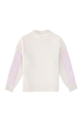 Kız Çocuk Krem Bisiklet Yaka Kazak - 50293126019