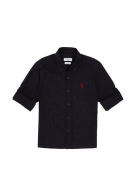 Erkek Çocuk Siyah Uzun Kollu Basic Gömlek - 50306583080