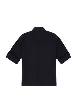 Erkek Çocuk Siyah Uzun Kollu Basic Gömlek - 50306583080