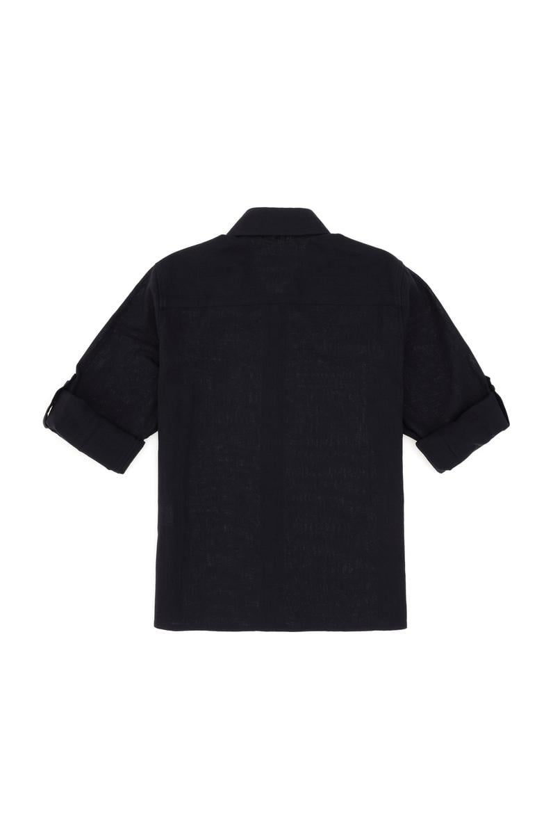 Erkek Çocuk Siyah Uzun Kollu Basic Gömlek