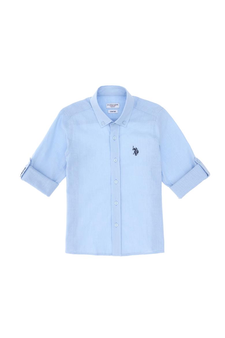 Erkek Çocuk Açık Mavi Uzun Kollu Basic Gömlek - 50306583109