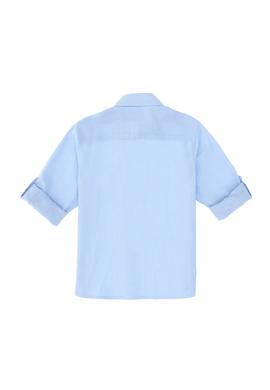 Erkek Çocuk Açık Mavi Uzun Kollu Basic Gömlek - 50306583109