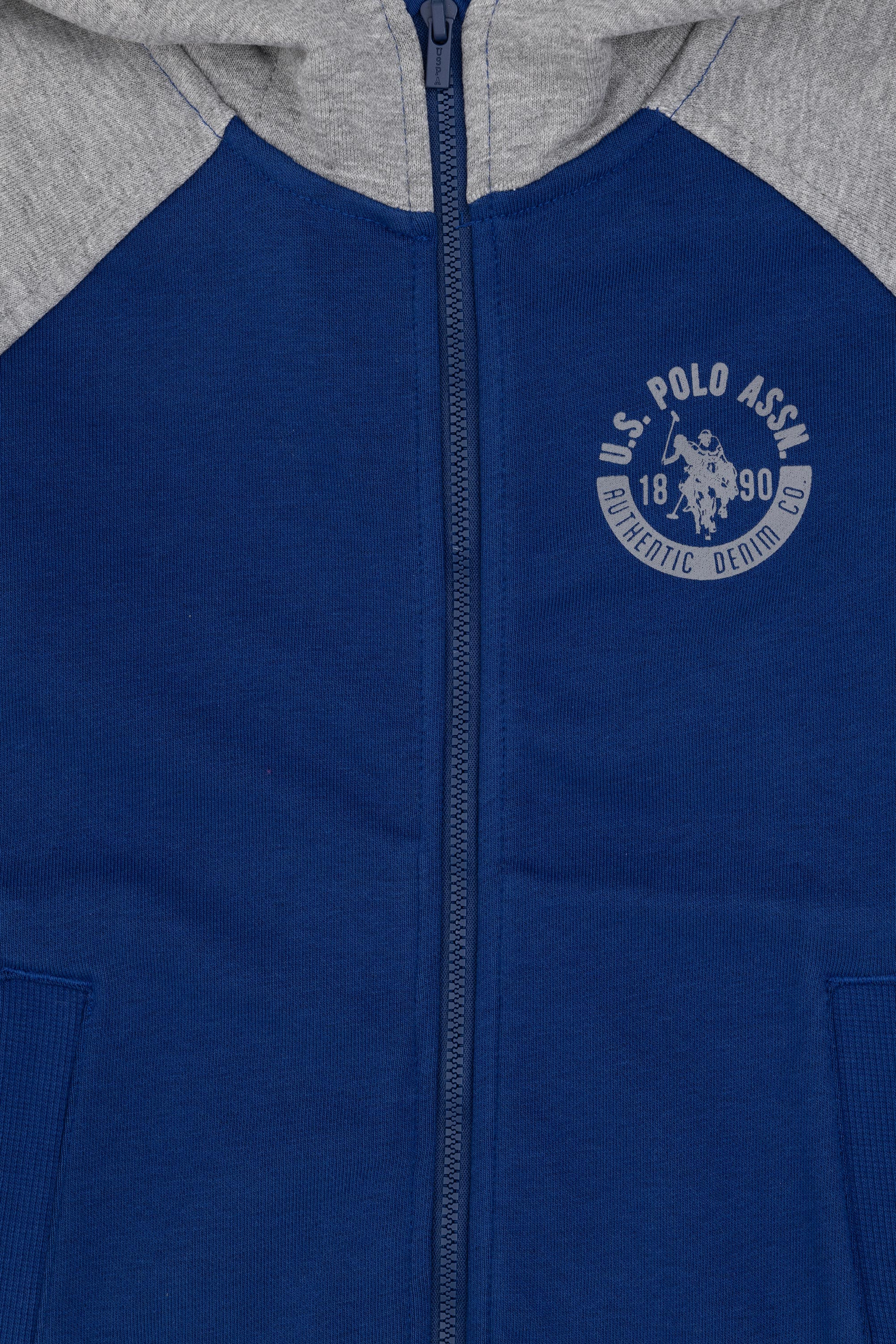 Erkek Çocuk Fermuarlı Kapüşonlu İndigo Sweatshirt - Image 5