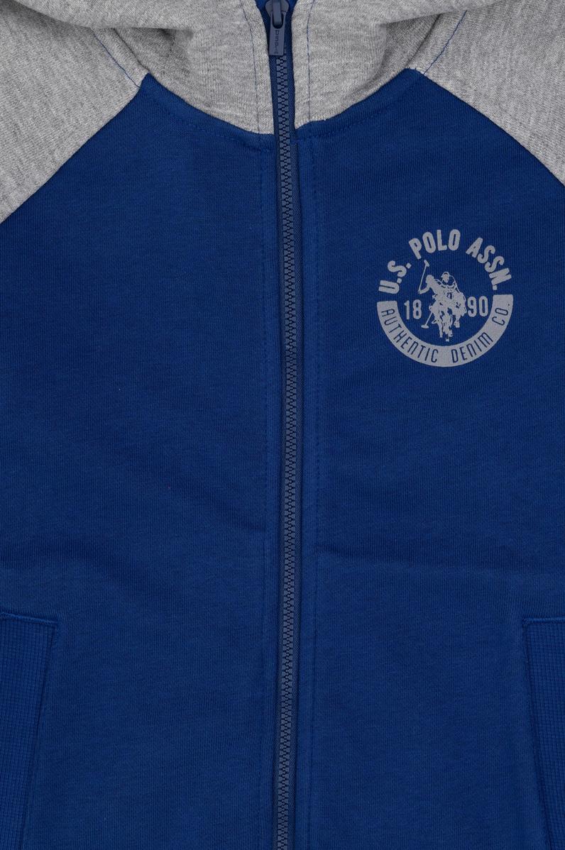 Erkek Çocuk Fermuarlı Kapüşonlu İndigo Sweatshirt