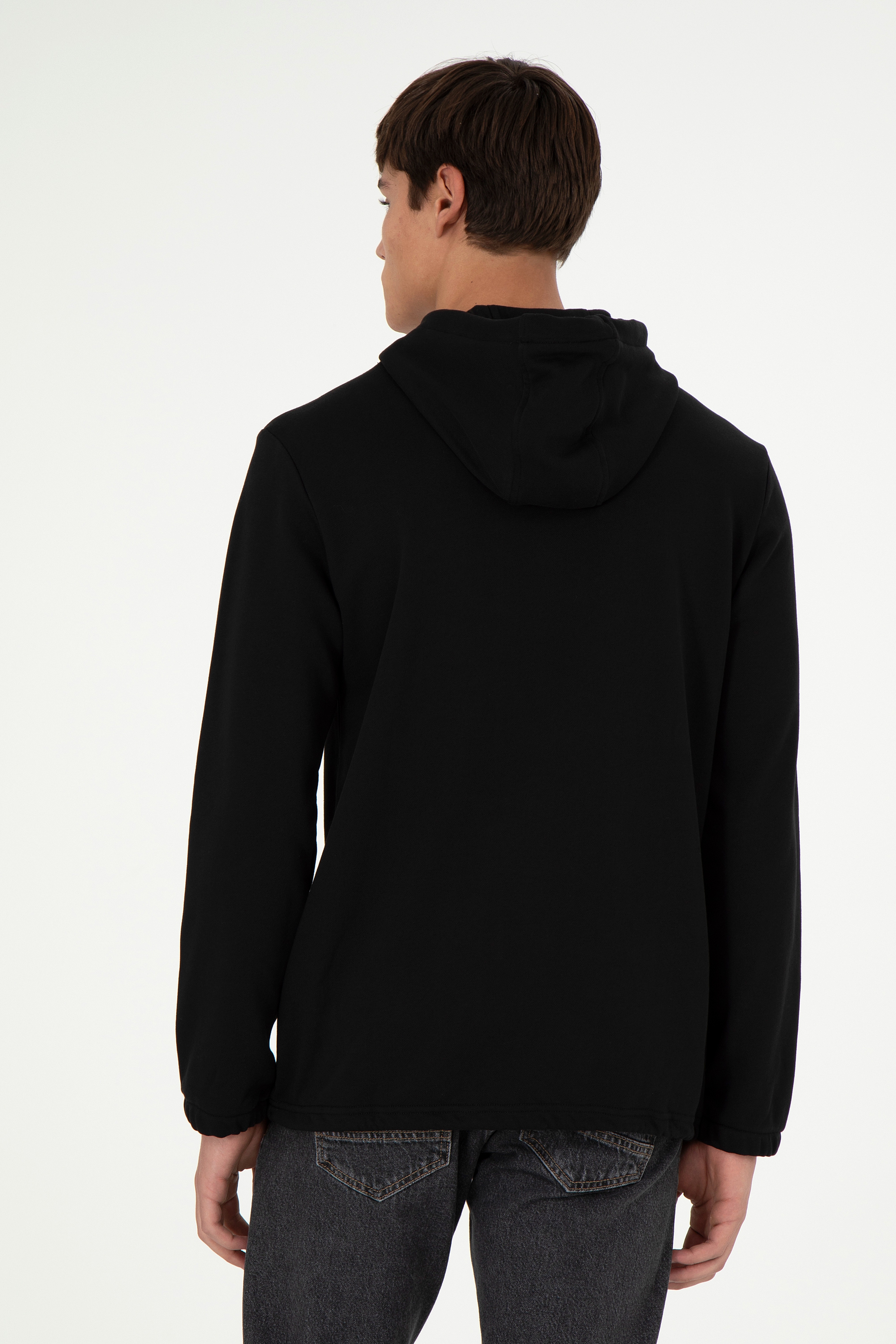 Erkek Siyah Sweatshirt - Image 5