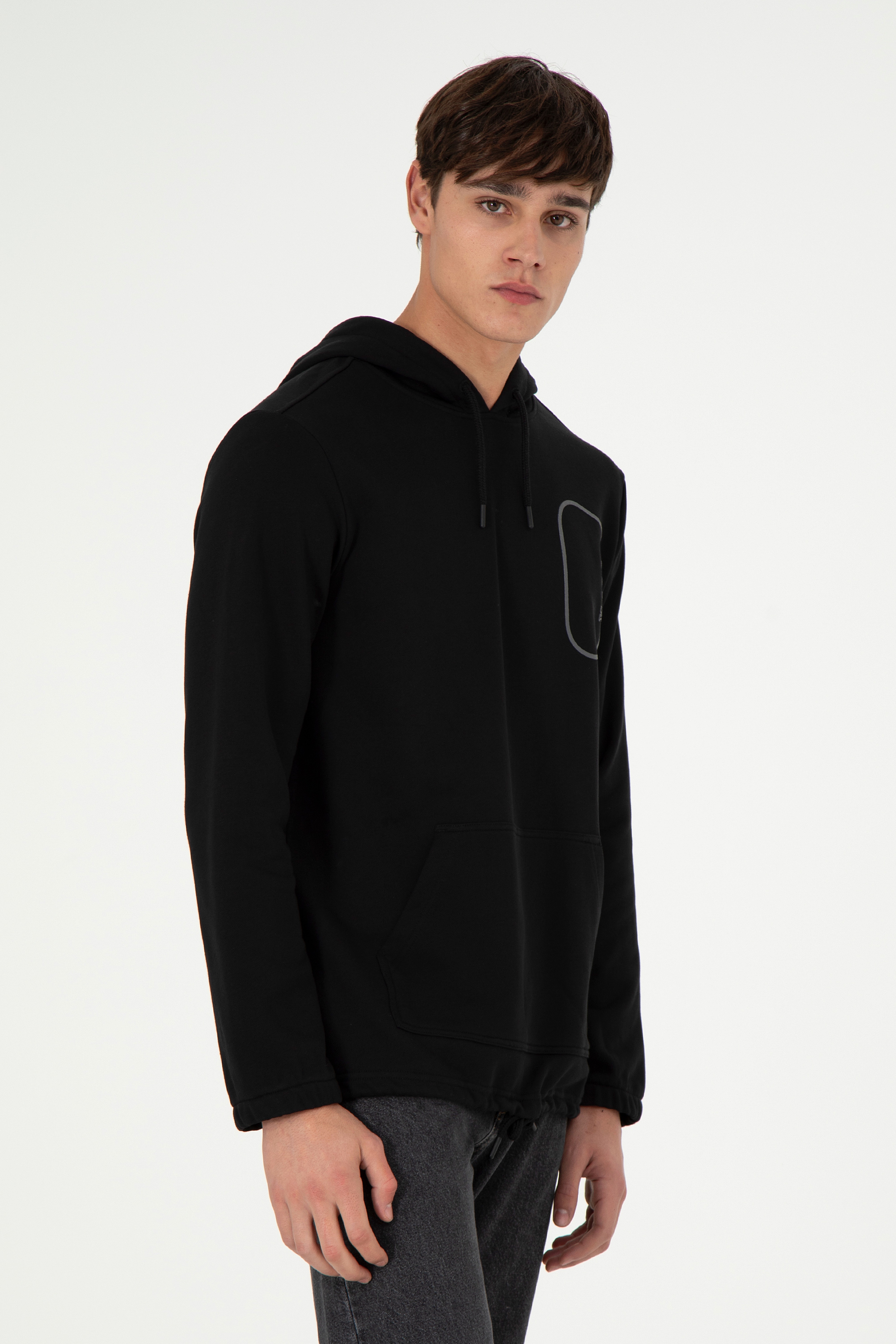 Erkek Siyah Sweatshirt - Image 1