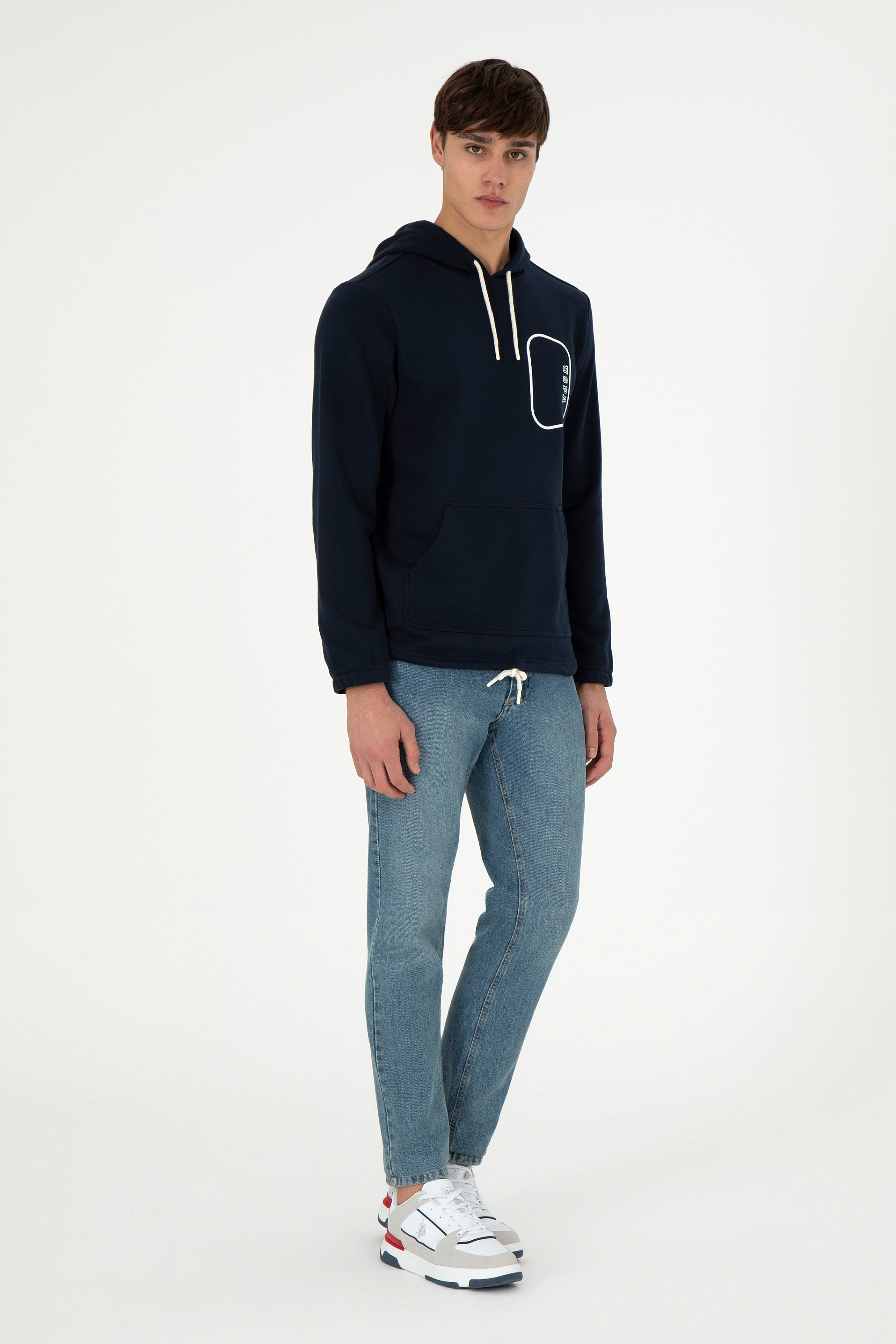 Erkek Lacivert Sweatshirt - Image 4