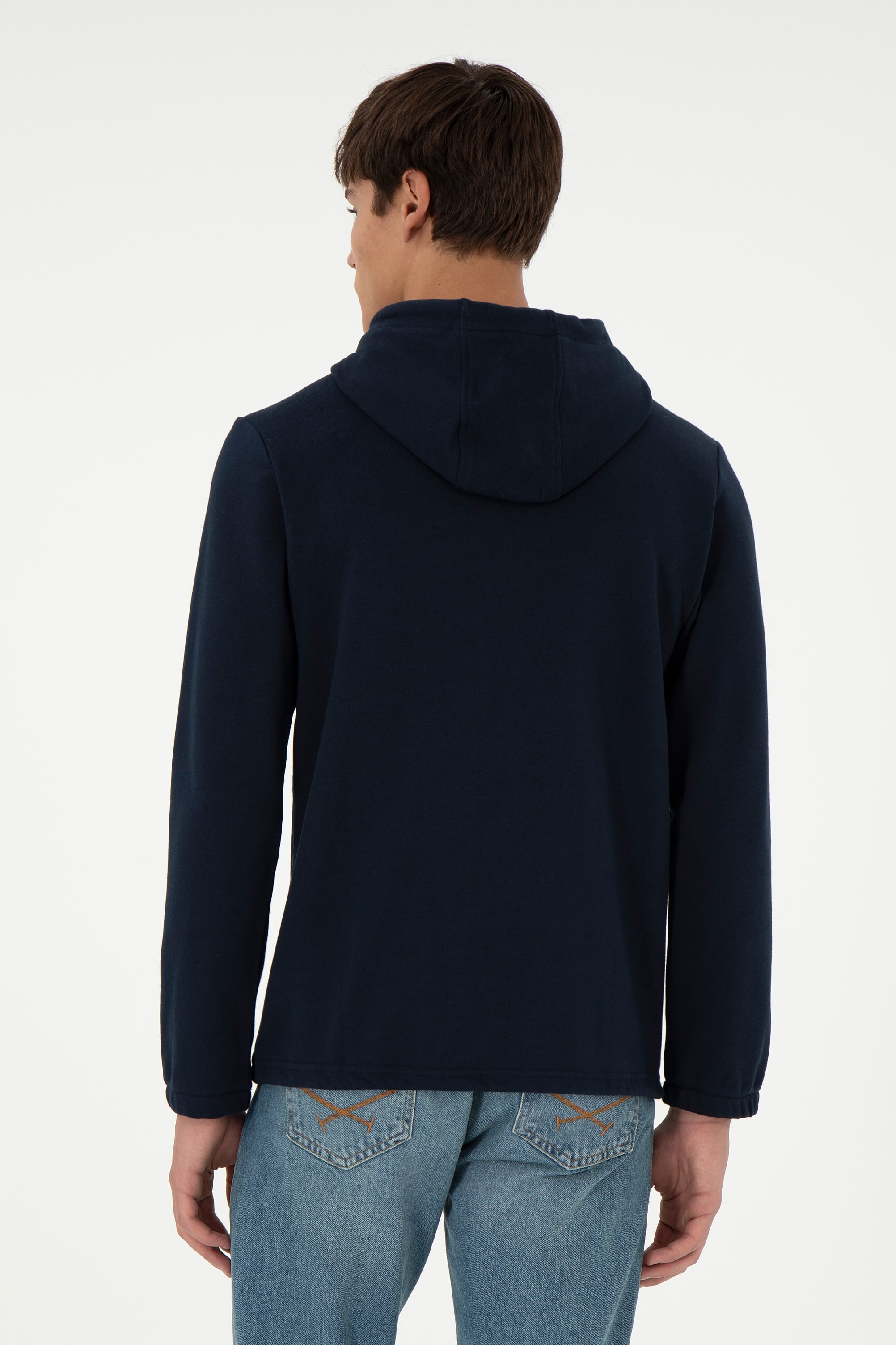 Erkek Lacivert Sweatshirt - Image 5