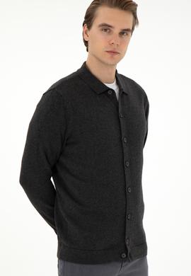 Erkek Antrasit Melanj Triko Hırka - 50297074015