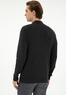 Erkek Antrasit Melanj Triko Hırka - 50297074015