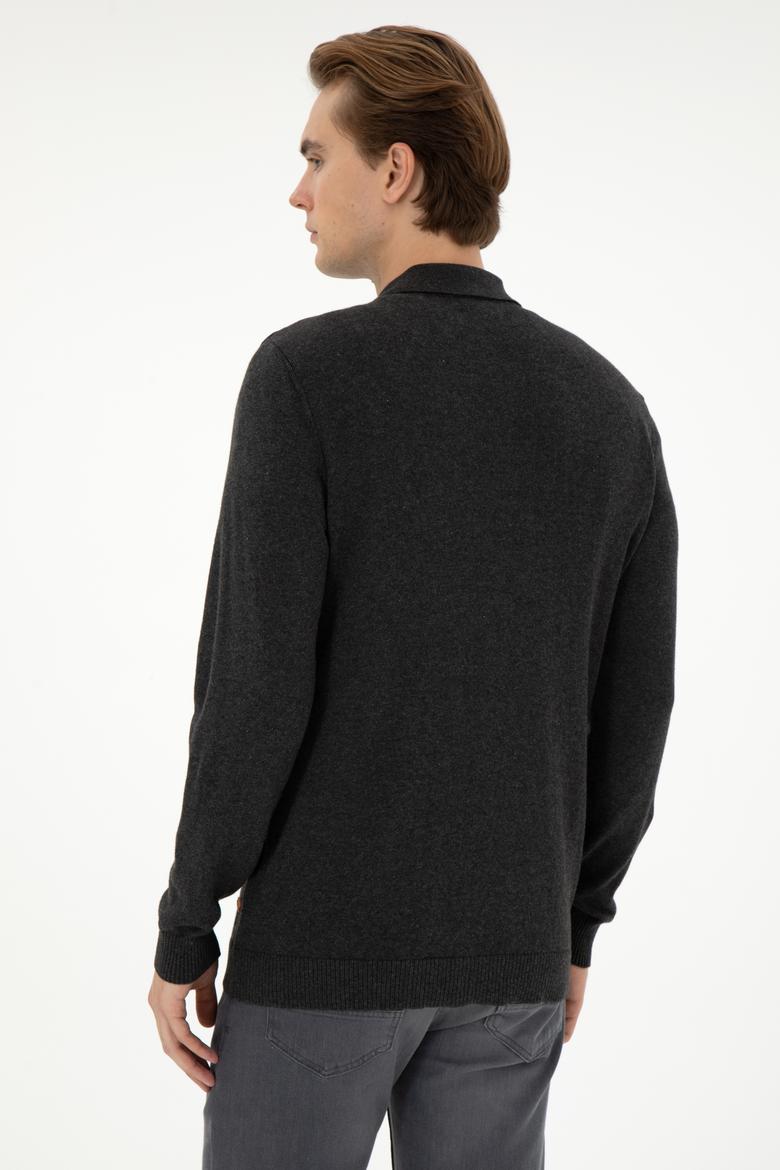 Erkek Antrasit Melanj Triko Hırka - 50297074015