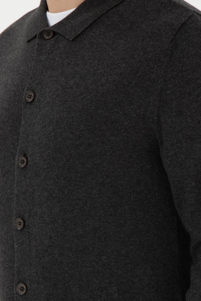 Erkek Antrasit Melanj Triko Hırka - 50297074015