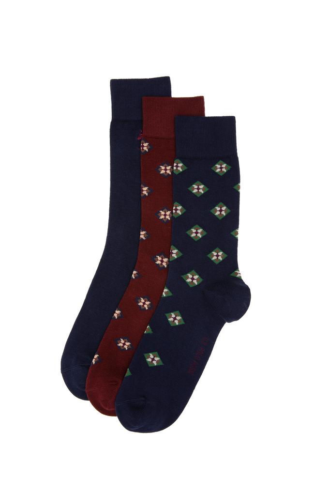 Erkek Lacivert 3'lü Soket Çorap