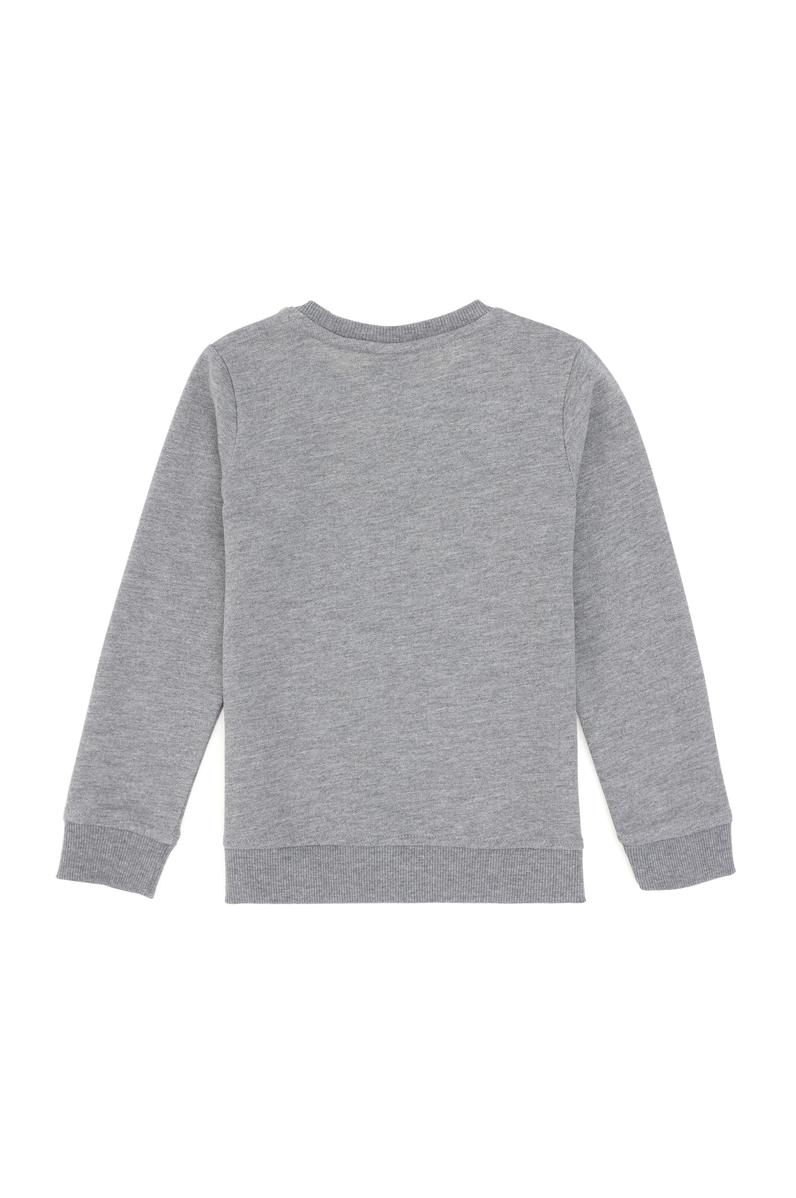 Erkek Çocuk Gri Melanj Basic Sweatshirt