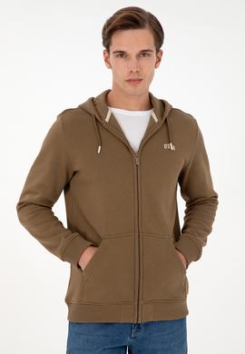 Erkek Haki Şardonlu Örme Hırka - 50293146046