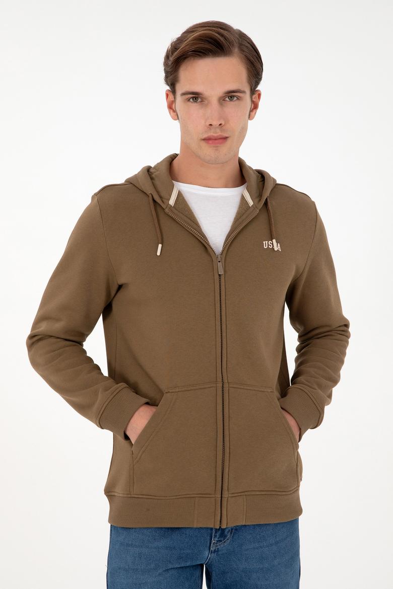 Erkek Haki Şardonlu Örme Hırka - 50293146046