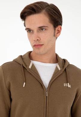 Erkek Haki Şardonlu Örme Hırka - 50293146046