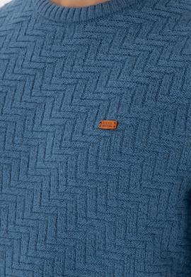 Erkek Slim Fit Bisiklet Yaka Saks Kazak - 50297050057