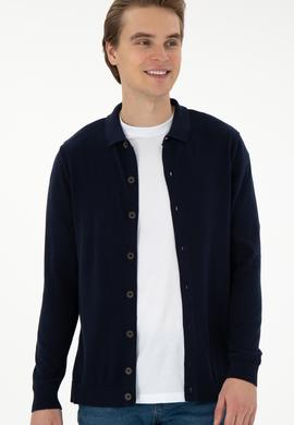 Erkek Lacivert Triko Hırka - 50297074001