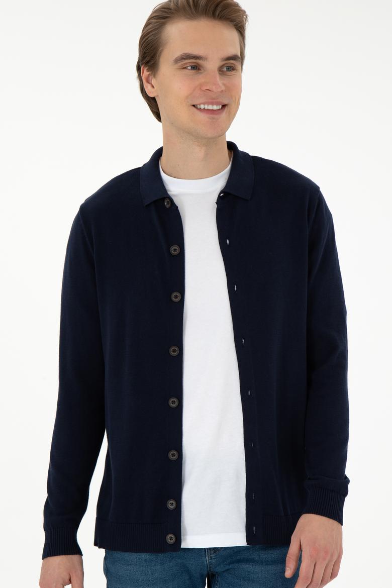 Erkek Lacivert Triko Hırka - 50297074001