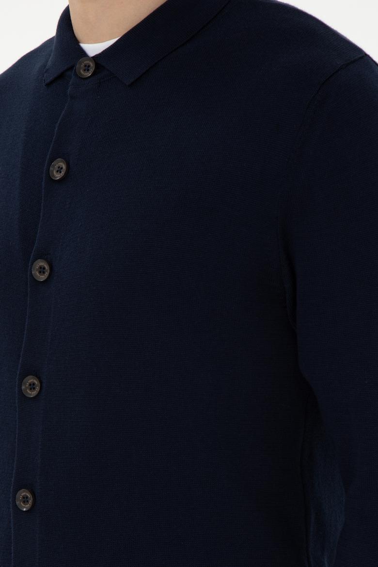 Erkek Lacivert Triko Hırka - 50297074001