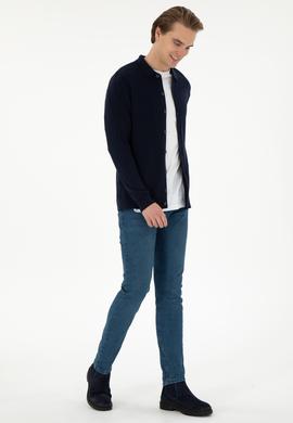 Erkek Lacivert Triko Hırka - 50297074001