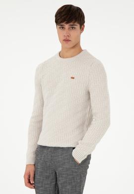 Erkek Slim Fit Bisiklet Yaka Taş Kazak - 50297050010