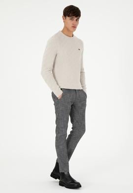 Erkek Slim Fit Bisiklet Yaka Taş Kazak - 50297050010