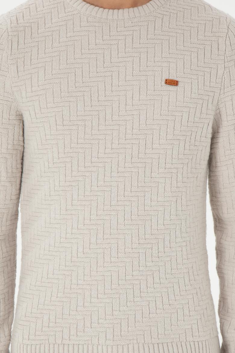 Erkek Slim Fit Bisiklet Yaka Taş Kazak - 50297050010