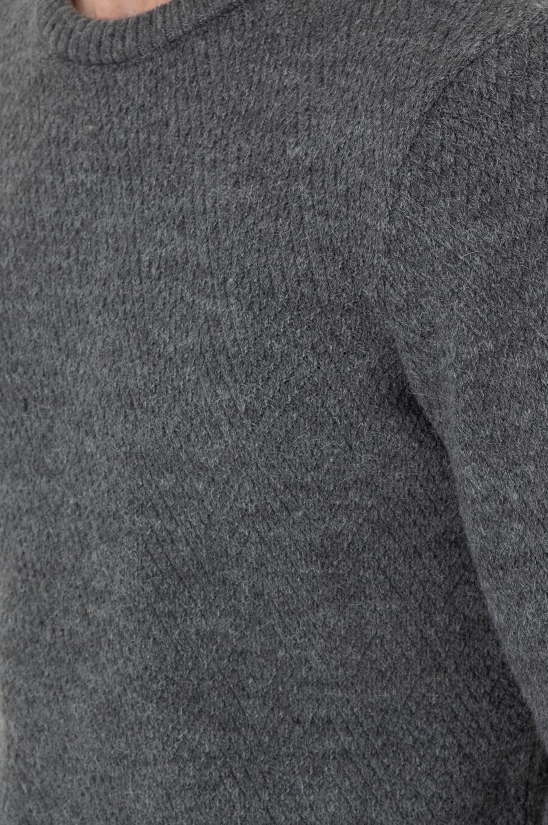 Erkek Regular Fit Bisiklet Yaka Gri Melanj Kazak