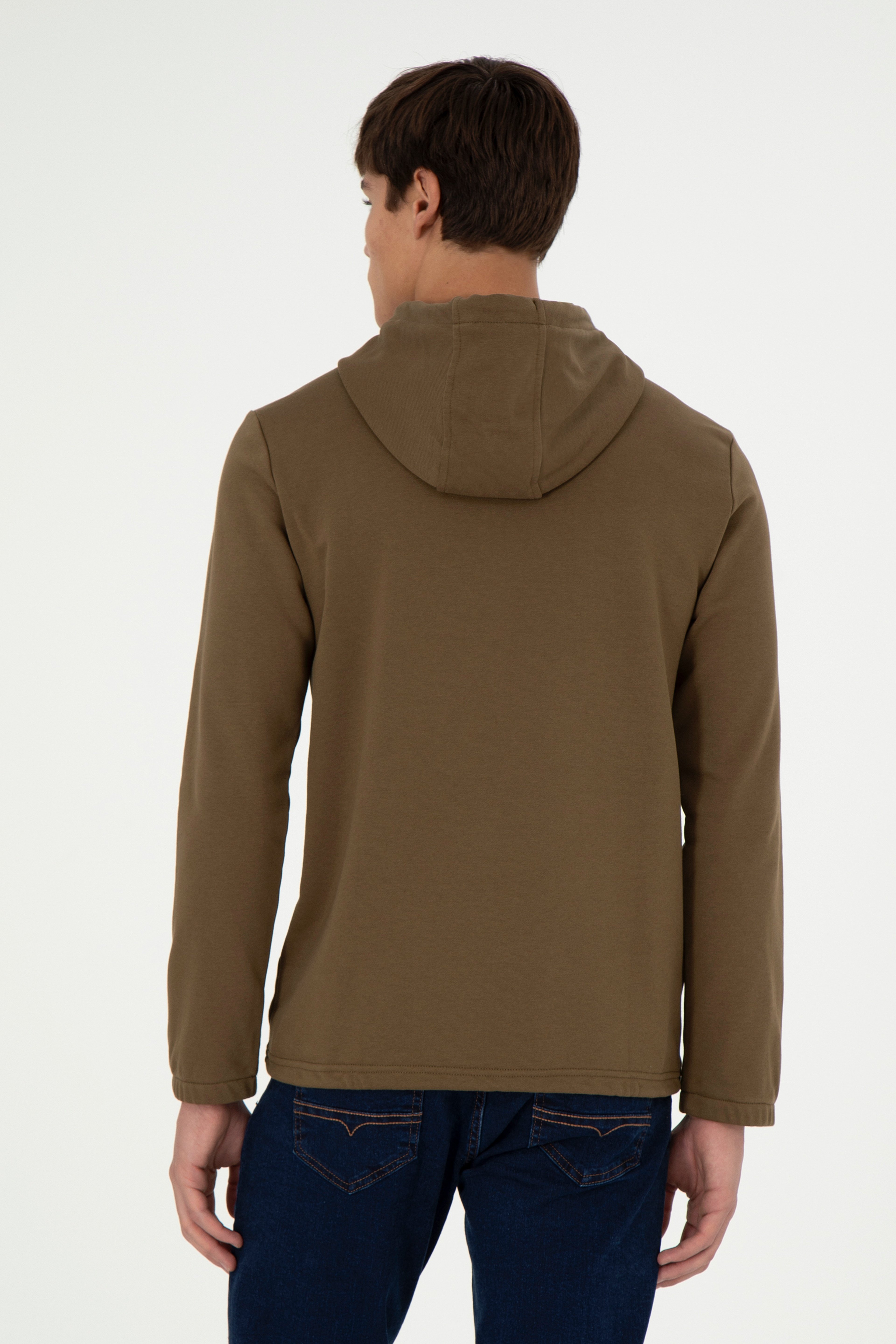Erkek Haki Sweatshirt - Image 5