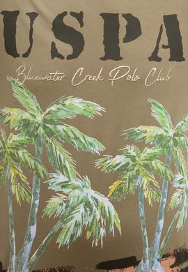 Erkek Haki Bisiklet Yaka T-Shirt - 50220549010