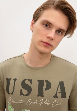 Erkek Haki Bisiklet Yaka T-Shirt - 50220549010