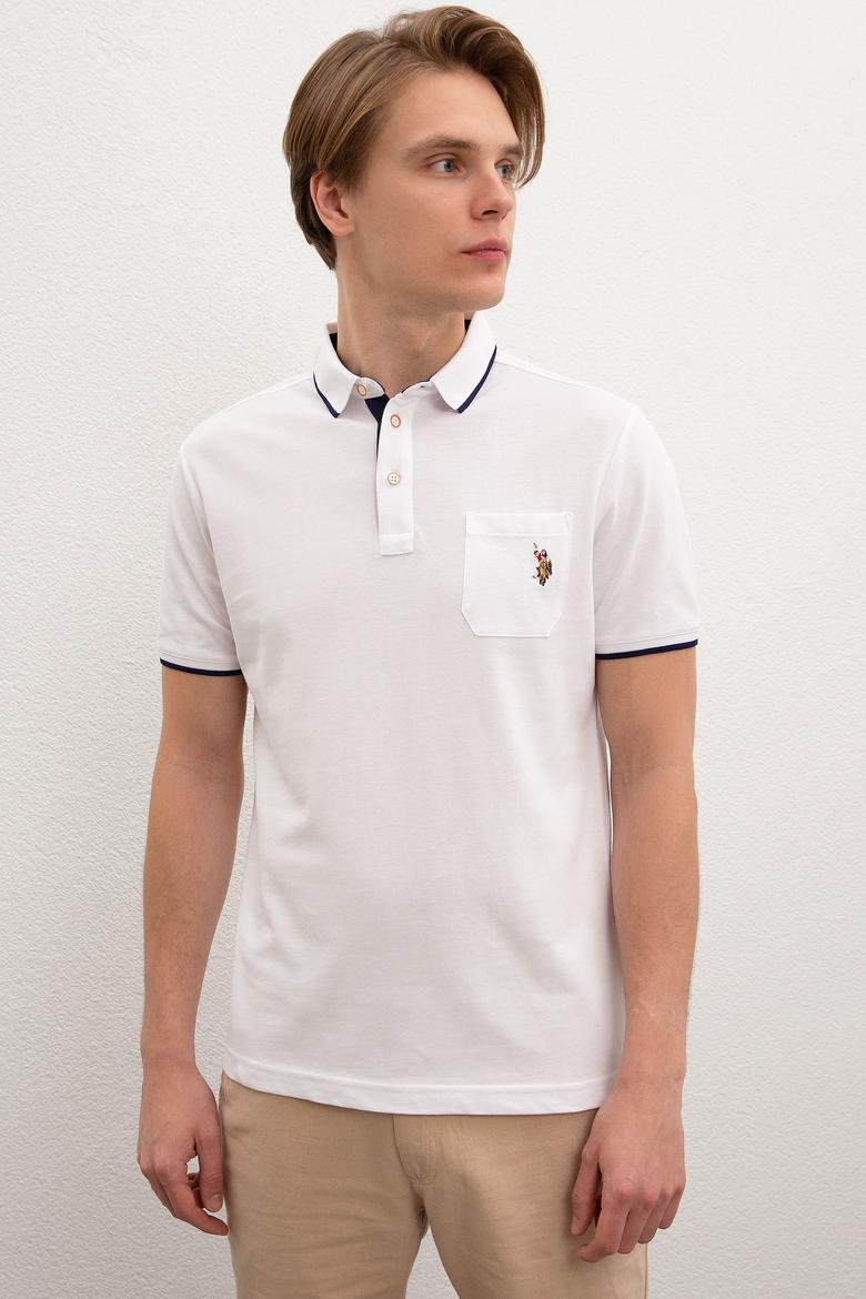 Erkek Beyaz Polo Yaka T-Shirt