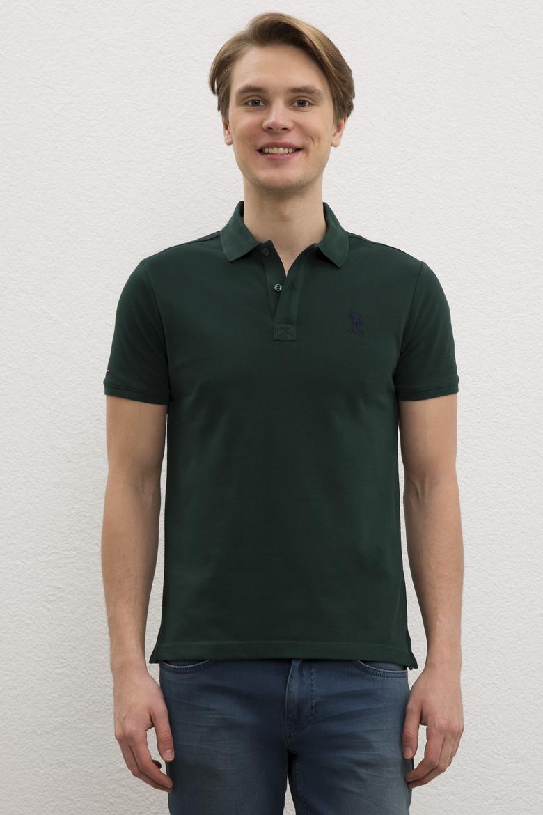 Erkek Koyu Yeşil Polo Yaka T-Shirt Basic - 50218140139