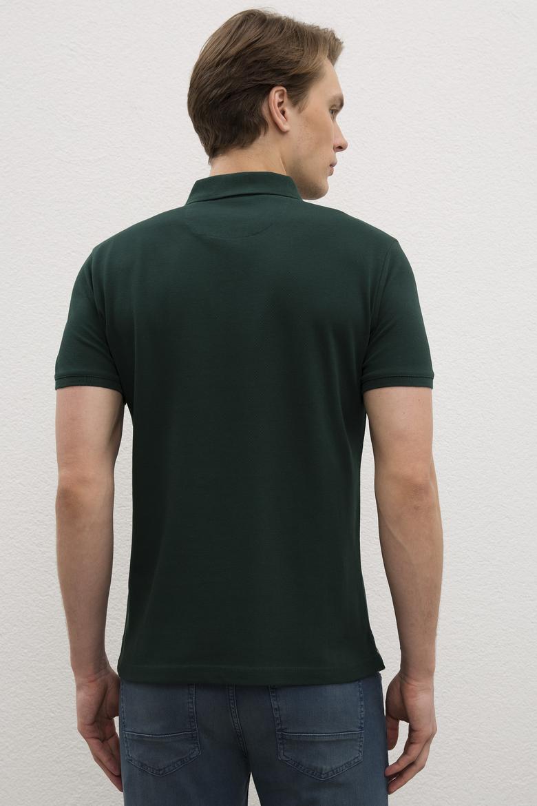 Erkek Koyu Yeşil Polo Yaka T-Shirt Basic - 50218140139