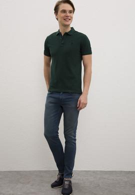 Erkek Koyu Yeşil Polo Yaka T-Shirt Basic - 50218140139