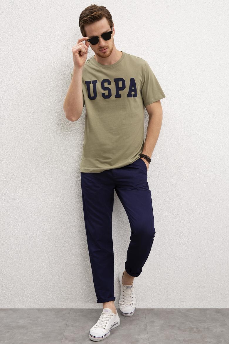 Erkek Haki Bisiklet Yaka T-Shirt Basic - 50216452122