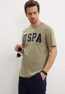 Erkek Haki Bisiklet Yaka T-Shirt Basic - 50216452122