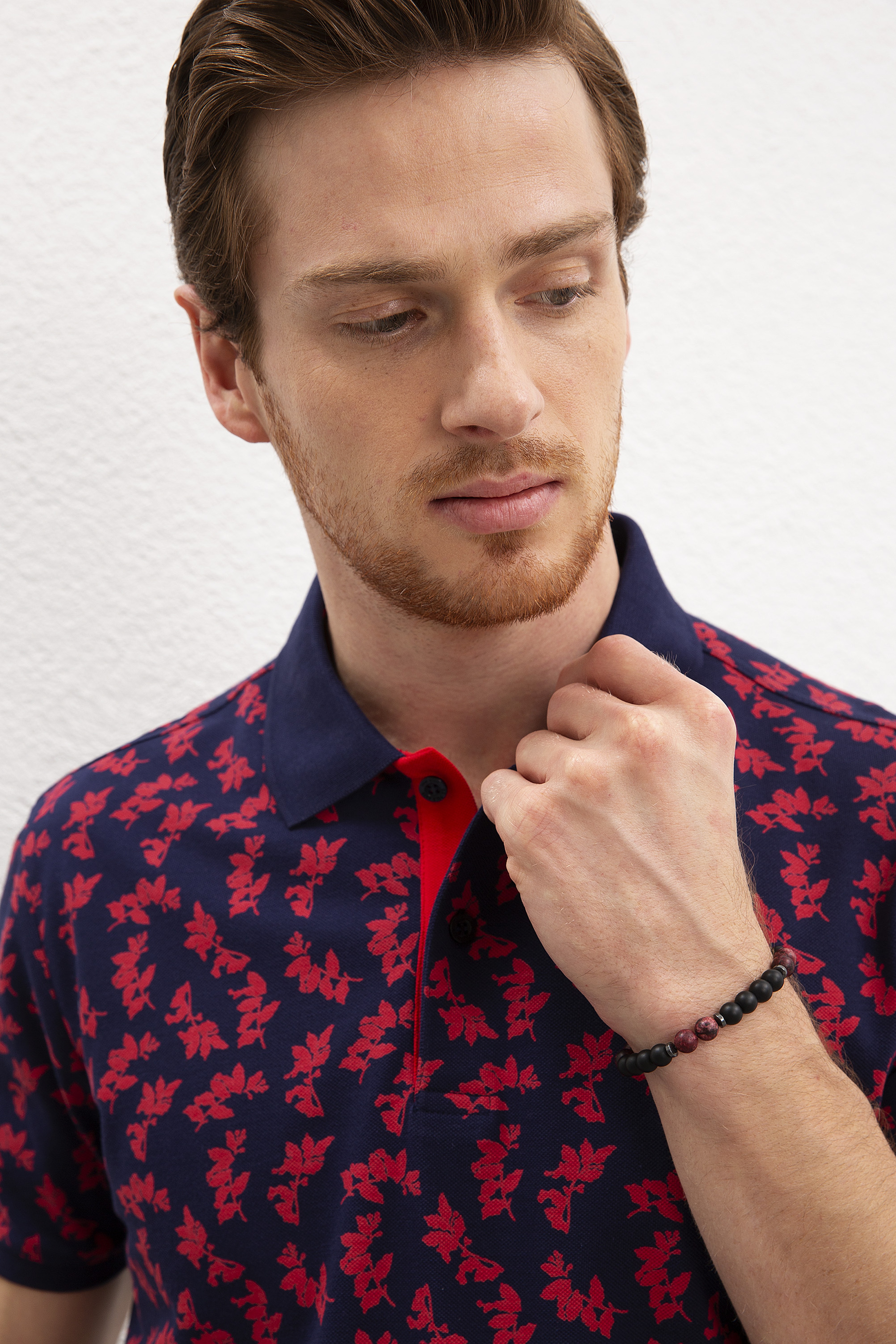 Erkek Lacivert Polo Yaka T-Shirt - Image 2