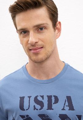 Erkek İndigo Bisiklet Yaka T-Shirt - 50217798038