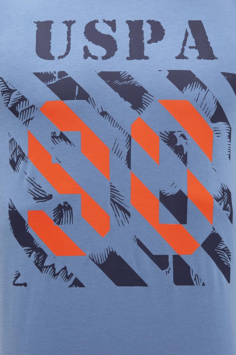 Erkek İndigo Bisiklet Yaka T-Shirt - 50217798038