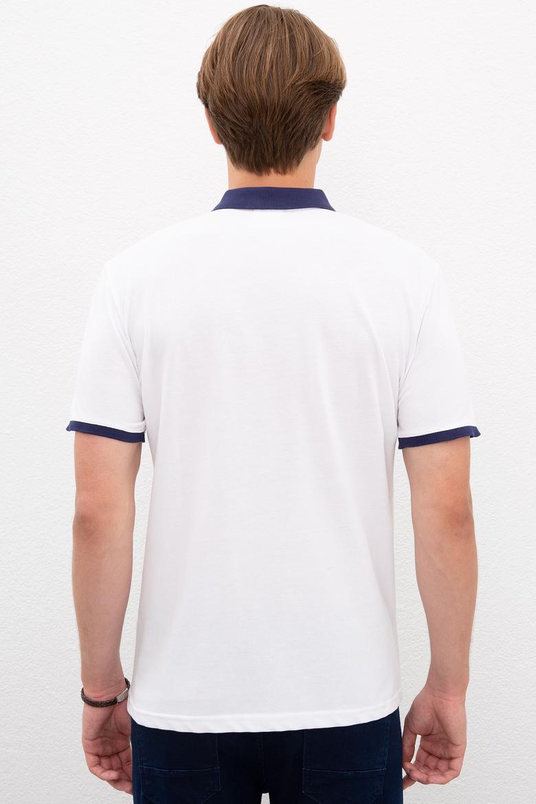 Erkek Beyaz Polo Yaka T-Shirt - 50218823017