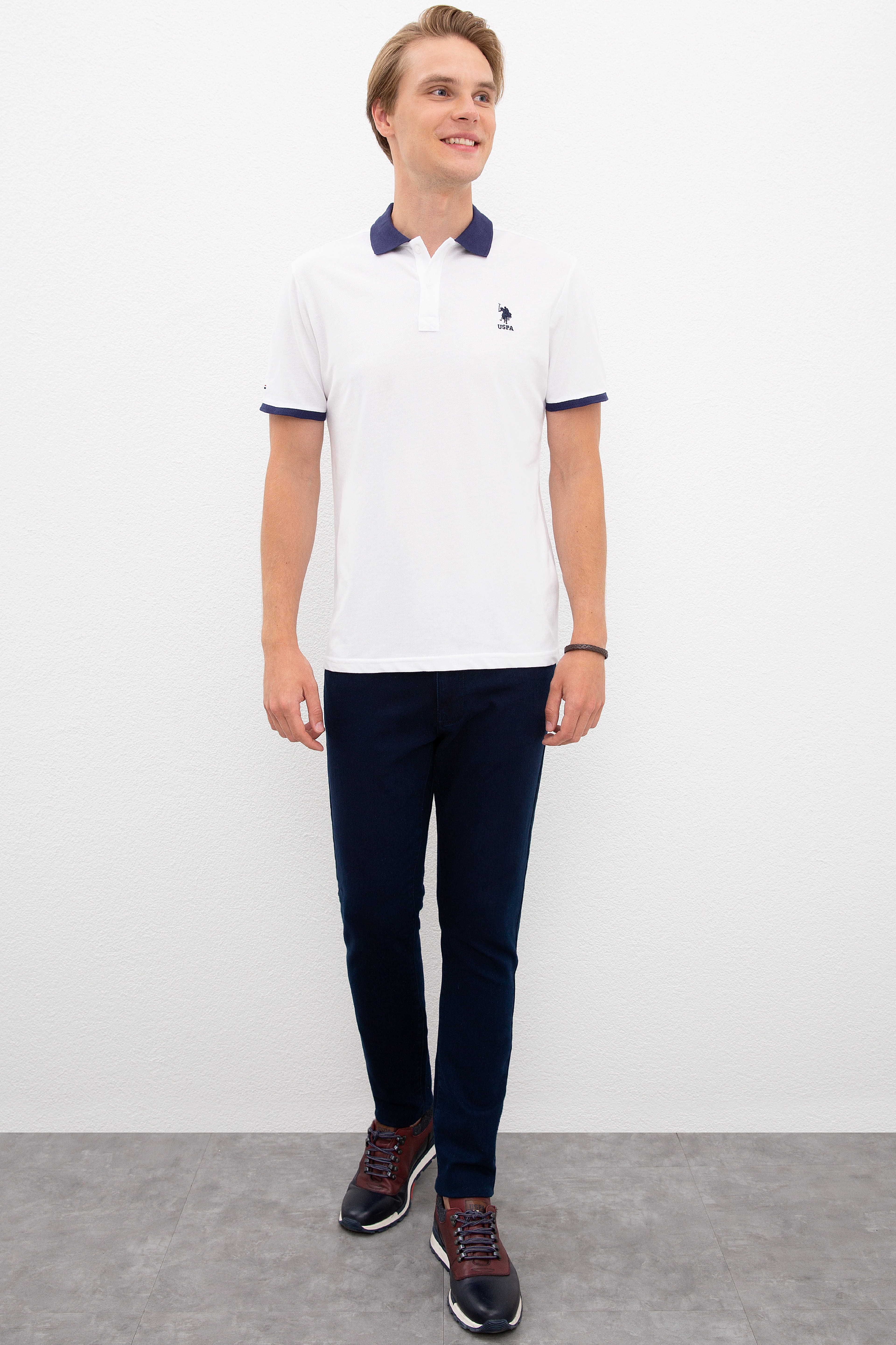 Erkek Beyaz Polo Yaka T-Shirt